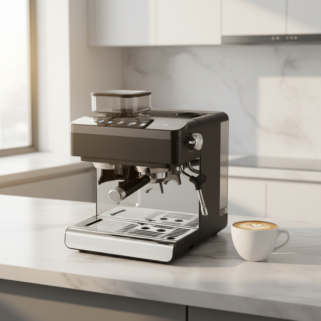 20 Bar Electric Commercial Semi-Automatic Espresso Machine 58 mm Brew Head PID Temperature Control Brew System Hotel Household