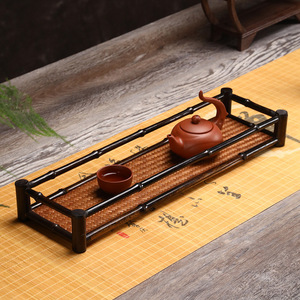 Bamboo Tea Storage Tray Rectangle Multifunctional Tabletop Organizer For Neatening And Storage With Bamboo Weaving Craftsmanship - Product Image 4