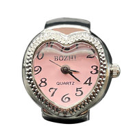 ODM Mode Coeur Montre Anneau Élastique Extensible Quartz Cool Doigt Montre Femmes Hommes En Acier Inoxydable Couple Bijoux