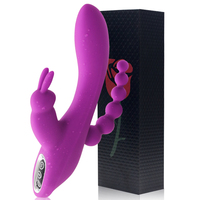 3-in-1 Kaninchen-Vibrator für Erwachsene 10 Vibrationsmodi Vaginal Analkugeln Frauen Klitoris G-Punkt Anale Stimulation Sexspielzeug