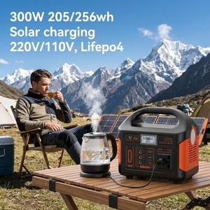 Batterie au lithium Lifepo4 pour le camping en plein air, 300W à 2000W, stations d'alimentation AC portables sans fil avec panneaux solaires et contrôleur MPPT - Product Image 1