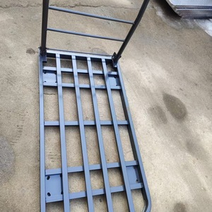 Carretilla de Mano Plegable de Acero con Plataforma de Cuatro Ruedas, Carro de Transporte Industrial con Recubrimiento en Polvo Azul - Product Image 2