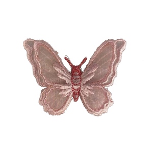 Bordado Applique Garment Patches Patch Forma Borboleta em Organza Garment Bordado - Product Image 1