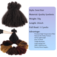 OrientFashion Tissage Semi Naturale, Capelli Sintetici di Lusso per Twist, Treccine Fulani, Dreadlock Artificiali