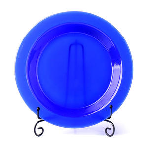 Assiettes à dîner en verre bleu de luxe en gros Plateau en métal durable pour les mariages et les fêtes Design rond moderne pour la maison - Product Image 1