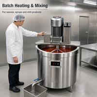 Marmite de Cuisson Commerciale en Acier Inoxydable Chauffée au Gaz avec Agitateur Automatique pour Usine de Transformation de Sauces, Currys et Confitures
