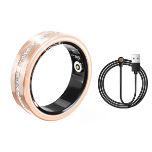 Bague connectée en acier inoxydable, suivi de la santé et du fitness, surveillance de la fréquence cardiaque et de l'oxygène sanguin, contrôle à distance via application Android, application rotative - Product Image 2