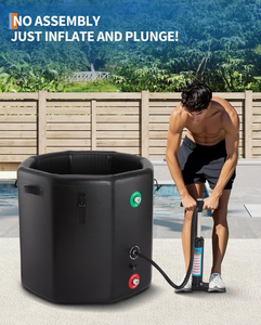 Bañera de Hielo Inflable Redonda de 1HP con Cubierta y Sombra para Terapia de Agua Fría, Bañera de Inmersión Fría para Atletas - Product Image 5