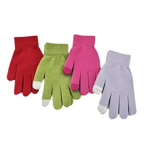 Wholesale Custom Printed Embroidery Acrylic Knitted Winter Warm Daily Life Sports Traveling Outdoor Gloves