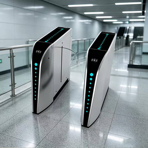 Tourniquet automatique à portes battantes pour piétons avec contrôle d'accès RFID pour entrée de bureau, hall et station de métro - Product Image 1