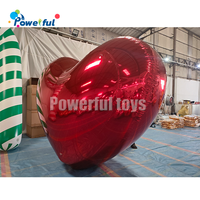 Boule miroir géante suspendue, réfléchissante, colorée, brillante, laser, gonflable, en forme de cœur, ballon d'amour pour la décoration