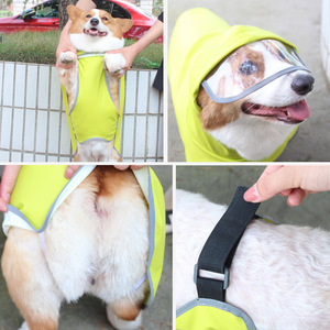 Impermeable reflectante para perros con capucha y correa ajustable para Teddy, Corgi y razas pequeñas - Product Image 3