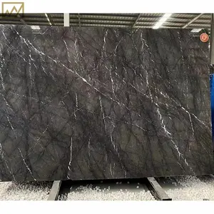 KINGS-WING Italian Gray Spider Column Pillar Marble Floor Wall High Quality Grey Bathroom Tile Slab Marble