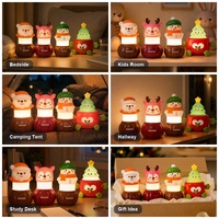 Lampes de nuit de Noël en forme de bonhomme de neige, renne, Père Noël et sapin de Noël, en sachet OPP, petits articles en gros pour les fêtes d'enfants