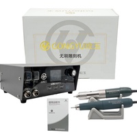 Micromoteur dentaire de laboratoire à double pièce à main, 60000 tr/min, sans balais, à vitesse variable, pour sculpture et polissage dentaire