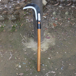 Faucille en forme de croissant en acier au manganèse à manche en bois, tondeuse à gazon agricole, couteau incurvé, civil et jardin - Product Image 3
