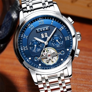 <span class=keywords><strong>Reloj</strong></span> <span class=keywords><strong>LIGE</strong></span> 9841 para Hombre, Nuevo, en Oferta, Tourbillon, Multifunción, Impermeable, Casual, de Lujo, Automático, Mecánico - Product Image 4