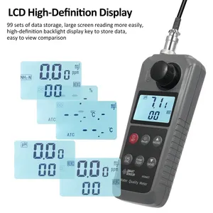 水質テスター多機能6 in 1溶存酸素pH値亜硝酸アンモニア温度測定器AR8407 - Product Image 3