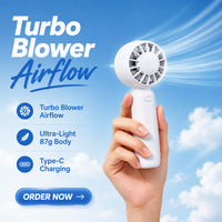 Ventilateur de voyage portable haute performance, rechargeable par USB, en plastique, léger, mini, 5V DC