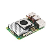 Kipas Blower Resmi Raspberry Pi 5 Heatsink Perak Pendingin Aktif - Kipas Blower Terkontrol Suhu + Heatsink Aluminium