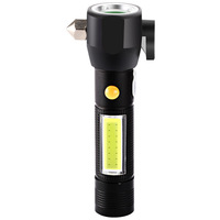 Marteau de sécurité longue portée, en alliage d'aluminium, pour véhicule, lampe de poche LED, Rechargeable, 1 pièce