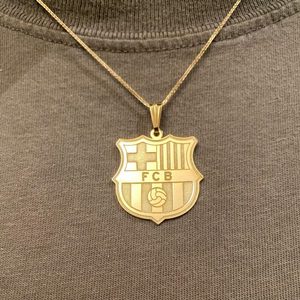 Collar con Colgante del FC <span class=keywords><strong>Barcelona</strong></span>, Joyería para Fanáticos del Club de Fútbol Barça, Regalo Personalizado Grabado en Acero Inoxidable, Joyería Deportiva - Product Image 2