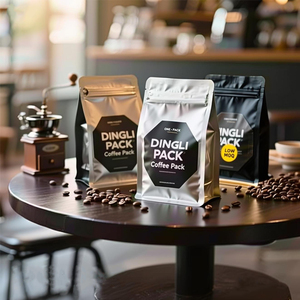 Bolsas de Café Personalizadas de 12oz 5LB 250g 1kg con Fondo Plano, Papel Kraft, Válvula y Cierre, para Empacar Granos de Café - Product Image 1