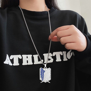 Collana Trendy in Acciaio Inossidabile con Ciondolo <span class=keywords><strong>Attack</strong></span> on Titan (Corpo di Ricognizione) e Catena a Corda, Design con Ali, Gioiello Anime, Idea Regalo - Product Image 2