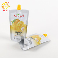 Sachets Doypack à bec verseur en plastique, imprimés avec logo personnalisé, pelliculés, micro-ondables, résistants aux hautes températures et stérilisables, pour jus de fruits