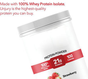En stock Poudre de protéine de lactosérum | Fraise | 21g 100% poudre de protéine d'isolat de lactosérum | Faible en glucides et <span class=keywords><strong>sans</strong></span> <span class=keywords><strong>lactose</strong></span> | <span class=keywords><strong>Sans</strong></span> <span class=keywords><strong>gluten</strong></span> - Product Image 3