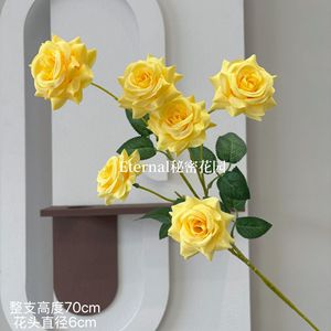 Rosas Artificiales Secret Garden, de Seda, Hechas a Mano, con 6 Cabezas, para Decoración de Bodas - Product Image 3