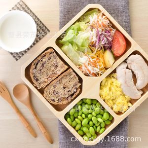 Plateau de tri des aliments en bambou, assiette carrée de séparation pour collations, pain, aliments cuits, origine Cao County RM1015 - Product Image 4