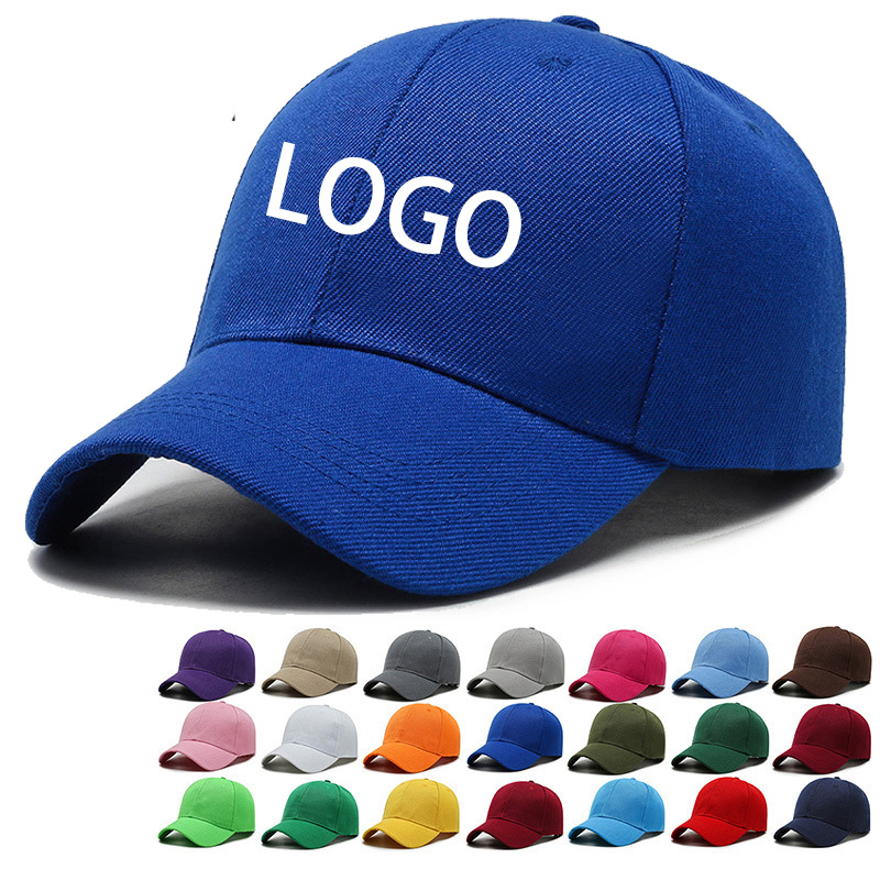 Pure White DIY Empty Bag 6 Piece Cap Embroidered Blue Baseball Cap Velcro Heavy Duty Truck Time Work Cap