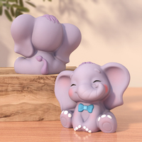 DM1106 Moule à bougie éléphant 3D mignon pour aromathérapie, moule en silicone pour résine, ornements en plâtre faits à la main en forme de petits animaux pour la décoration intérieure