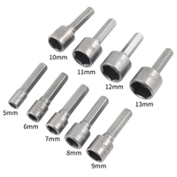 Jeu de douilles à embout pour vis à tête hexagonale en acier métrique, jeu de douilles à embout hexagonale de 1/4'' pour perceuse à percussion