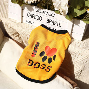 Chaleco sin mangas para mascotas, ropa de verano transpirable para perros y gatos, blanco, amarillo, azul - Product Image 3