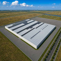 Bâtiment d'entrepôt à structure spatiale 30 x 120 m à portée libre en acier pour logistique et hangar d'avions, direct usine