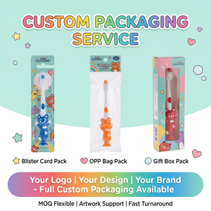 Brosse à dents enfant Ours mignon avec ventouse, design vertical, poils doux et délicats, sans BPA, pour l'hygiène buccale des tout-petits, ensemble <span class=keywords><strong>de</strong></span> brosses à dents OEM - Product Image 2