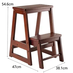 Домашняя мебель деревянный складной стул Шаг с широкая платформа Заказные деревянные передвижная стремянка 2 яруса Складная Лестница Стул
