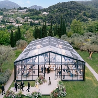 Tente de réception transparente en PVC sur mesure, pour mariage, fête, événement en plein air, avec structure en aluminium, auvent imperméable, usage commercial, robuste