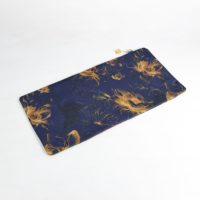 Tapis de thé matelassé à motif floral, imprimé aquarelle, en tissu de soie, tapis de table pour cérémonie du thé, résistant à la chaleur, protection de table verte