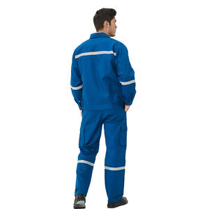 Ensemble de vêtements de travail en coton ignifuge et antistatique Xk-22-1105, vêtements de sécurité réfléchissants pour l'industrie chimique, minière, pétrolière et électrique - Product Image 4