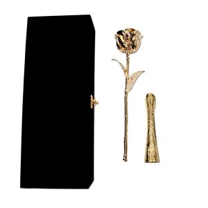 Rosa real bañada en oro de 24 quilates, tallo largo, flor natural real, seleccionada a mano, preservada como recuerdo eterno para esposa, madre - Product Image 4