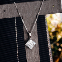 Vente en gros prix le plus bas 1ct 2ct DEFGH couleur cvd hpht Lab Créé Diamant Solitaire Pendentif 14k or bijoux fins pendentif