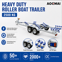 Remorque pour embarcations 2500 kg, 2 essieux, grande remorque pour bateaux et embarcations nautiques