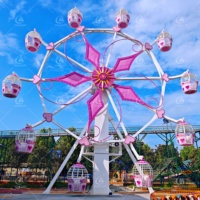 Grande Roue Métallique Thème Cœur Rose de 20m, Idéale pour Centres Commerciaux Intérieurs/Extérieurs et Manèges de Fête Foraine - Vente Flash