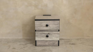 Mesita de noche de dormitorio de tablero de partículas moderno de Venta caliente con cajones Venta directa de fábrica - Product Image 5