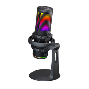 MK-02P Dual <b>Condenser</b> USB <b>Microphone</b> 192KHz/24Bit Cardioid/Omni Modes Noise Suppressor RGB Light for Podcast/Streaming/Recording - Product Image 3