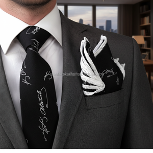Ataturk Necktie Set with Pocket square <b>Neck</b> <b>Tie</b>, <b>Tie</b>, Silk Necktie, Necktie Label, Corbata, Krawatte, Schlips - Product Image 3