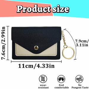Custom Birth Control Pill Case/Wallet PU Leather Medicine Holder Keychain Envelope Purse with Snap Closure and Keyring Holder - Product Image 2